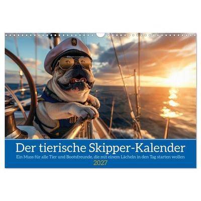 Der tierisch Skipper-Kalender (Wandkalender 2027 DIN A3 quer), CALVENDO Monatskalender