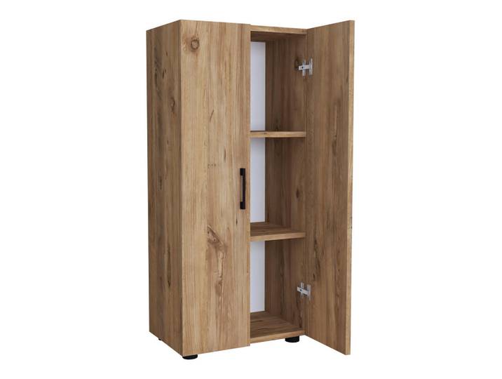 [en.casa] Mehrzweckschrank Åsnes, Eichefarben, Holzwerkstoff, 49x108x32 cm, Waschküche, Mehrzweckschrank