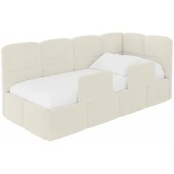 EINZELLBETT Jugendbett mit Bettkasten, Links - KIVY 100x200 Beige
