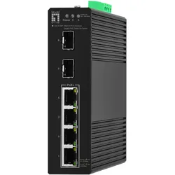 LevelOne Switch 6x GE IGS-2106P 2xSFP, 4xPoE Outputs sw (6 Ports), Netzwerk Switch, Schwarz