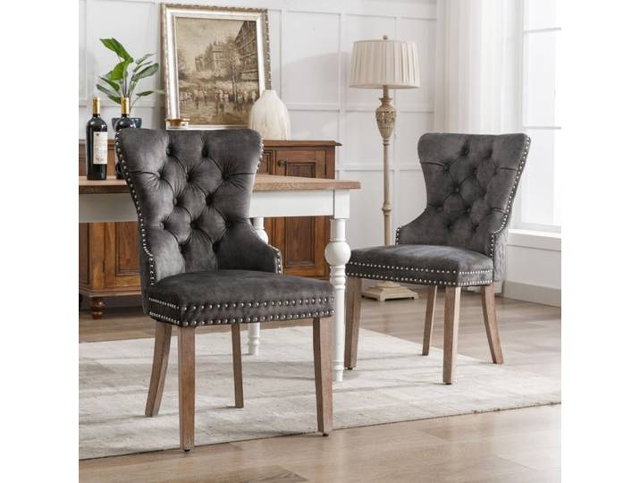 Chaise de salle à manger (chaise de cuisine chaise de salon avec heurtoir original au dos lot de 2) chaise rembourrée
