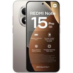 Xiaomi Redmi Note 15 Pro (256 GB, Titanium color, 6.77", Hybrid Dual SIM, 4G), Smartphone, Silber