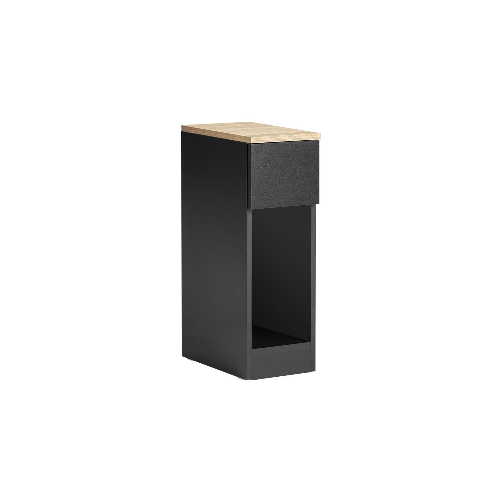 SoBuy Nachttisch mit 1 Schublade Schwarz 20x35x60cm Modern