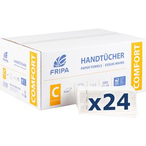 Fripa Papierhandtücher Comfort, 4342100, 2-lagig, Lagen-Falz, weiß, Tissue, 25 x 33 cm, 3072 Stück