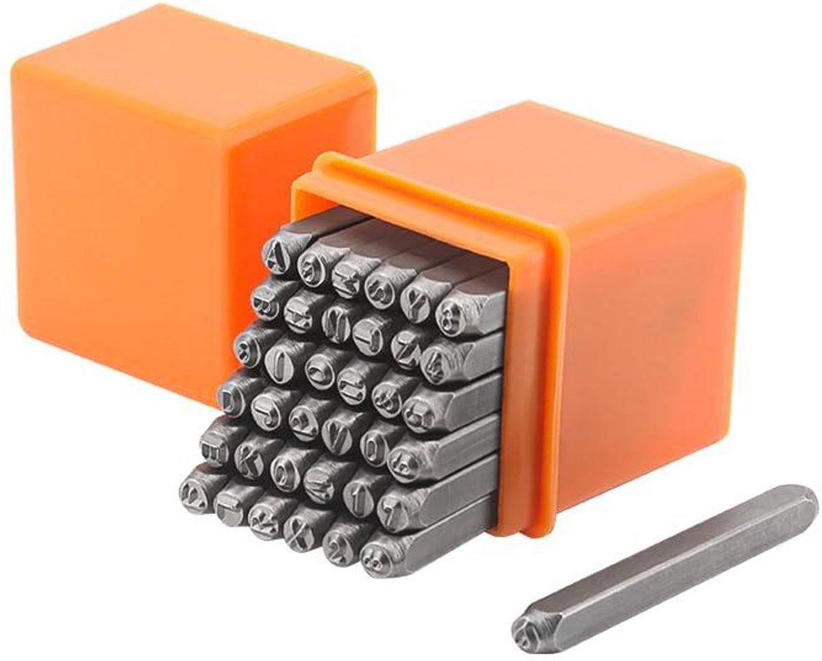 Metaal Stempelset met Nummer en Letter Stempels voor Metaalbewerking, Zilver