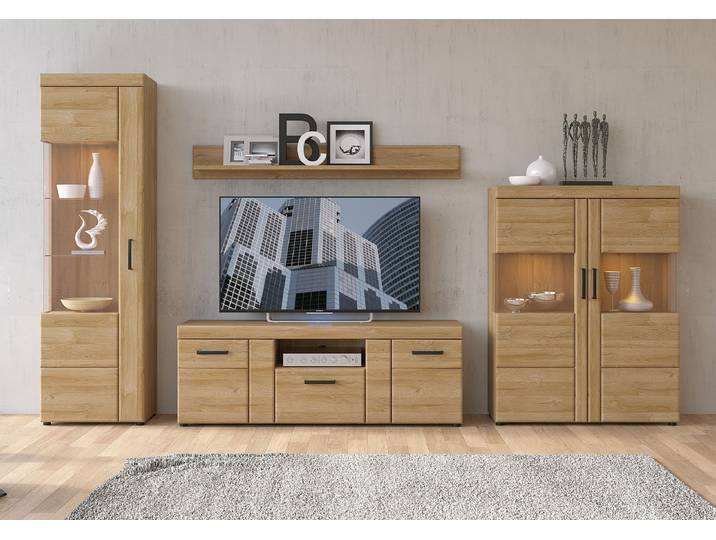 Vitrine sur pied 58 x 195 x 37cm Butoir à gauche Marron