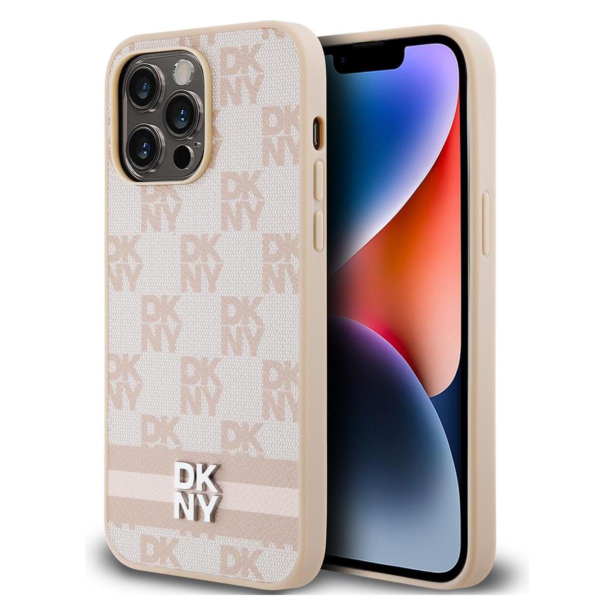 DKNY DKHCP15XPCPTSSP iPhone 15 Pro Max 6.7" różowy/pink hardcase Leather Checkered Mono Pattern & Pr (Apple iPhone 15 Pro Max) (1714462325)