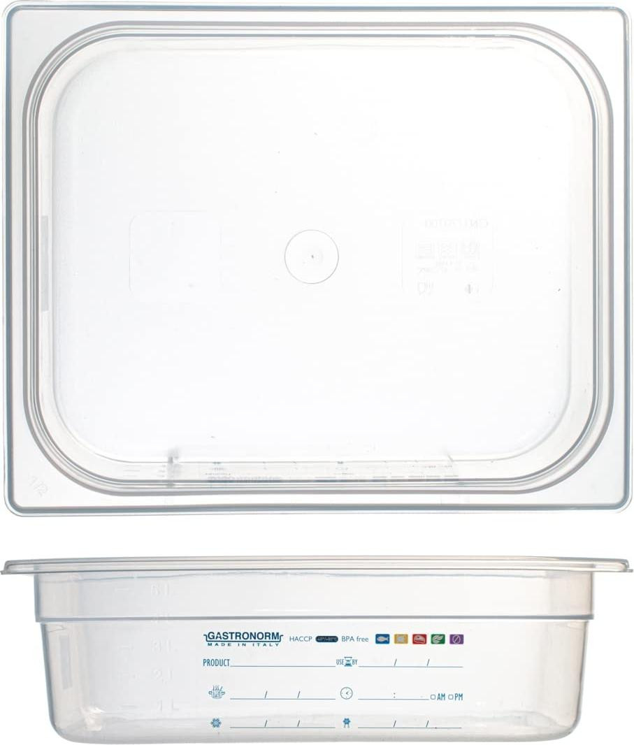 Dripio Gastronorm-container GN 1/2, polypropyleen, transparant, Hoogte: 10 cm, geschikt voor de magnetron