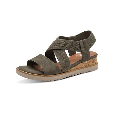 Sandalette JANA, Damen, Gr. 42, braun (khaki), Lederimitat, Schuhe Sandalette