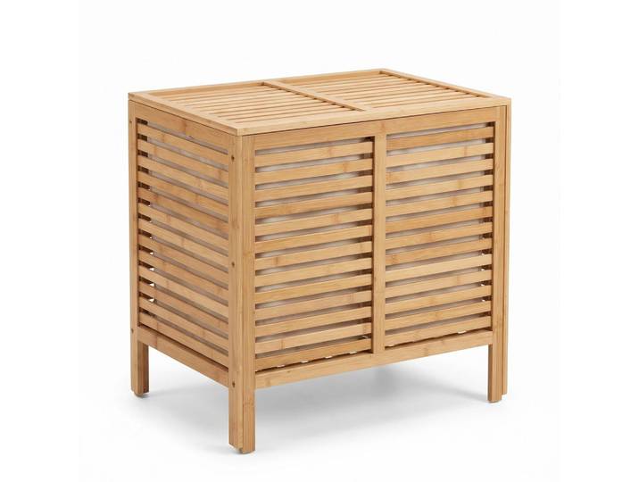 Nuxio Wäschekorb Bambus Moa 90 l 60/40/58,5 cm, Beige, Naturmaterialen, 40x58.5x60 cm, Haushalt & Reinigung, Wäschepflege, Wäschekörbe & Wäschetonnen