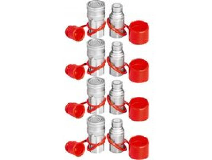 VEVOR Coupleur Hydraulique Rapide pour Chargeuse Compacte, Corps 3/4 Corps Filetage NPT 3/4 , Raccord Rapide Hydraulique 4 Paires en Acier Trempé, 20,7 MPa (ISO 16028), Connexion Rapide