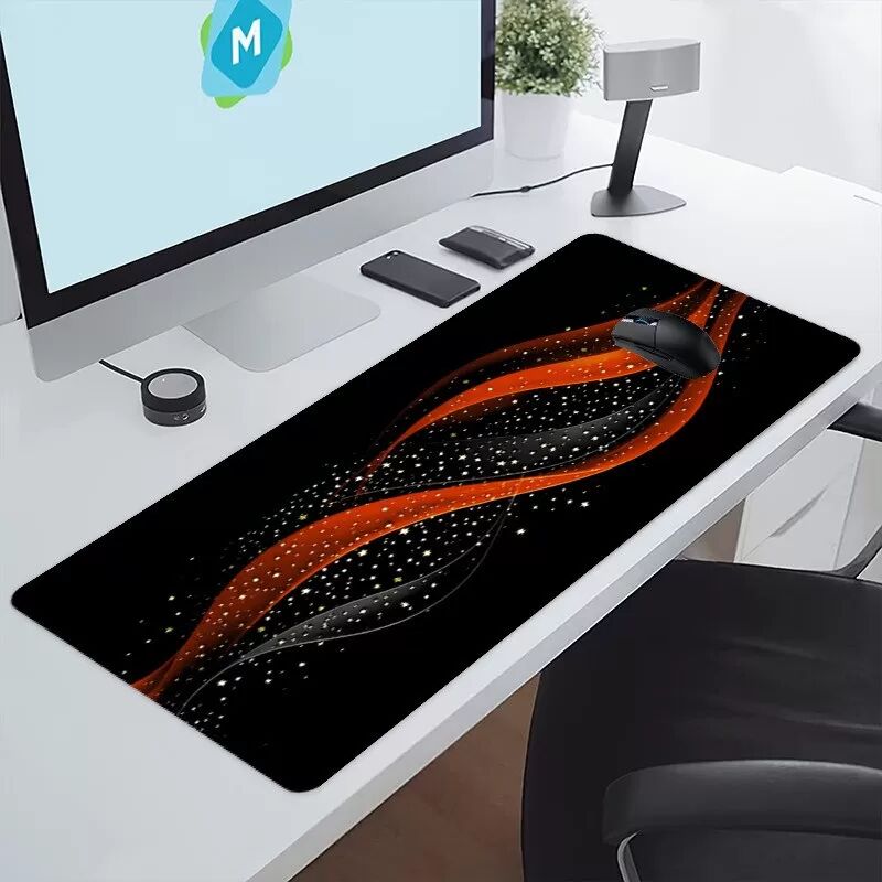 INF Großes schwarzes Naturkautschuk-Mauspad - 300x600mm Erweiterte Gaming-Schreibtischunterlage