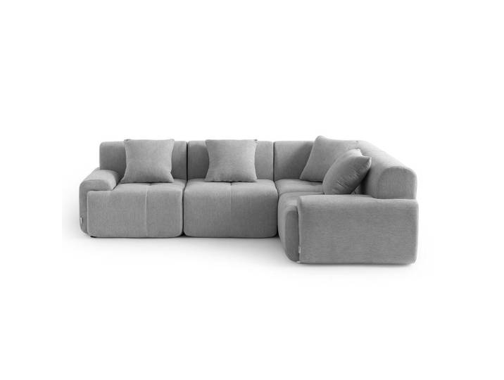MILYsofa Ecksofa Chenille Mineralgrau, Grau, Füllung: Viskoelastischer Kern,Komfortschaum,Viskoelastischer Kern, einzeln stellbar, 260x185 cm, Wohnzimmer, Sofas & Couches, Wohnlandschaften, Ecksofas