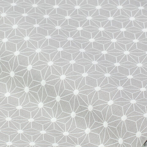 Beschichteter Baumwollstoff "Grafisches Design", hellgrau/weiß