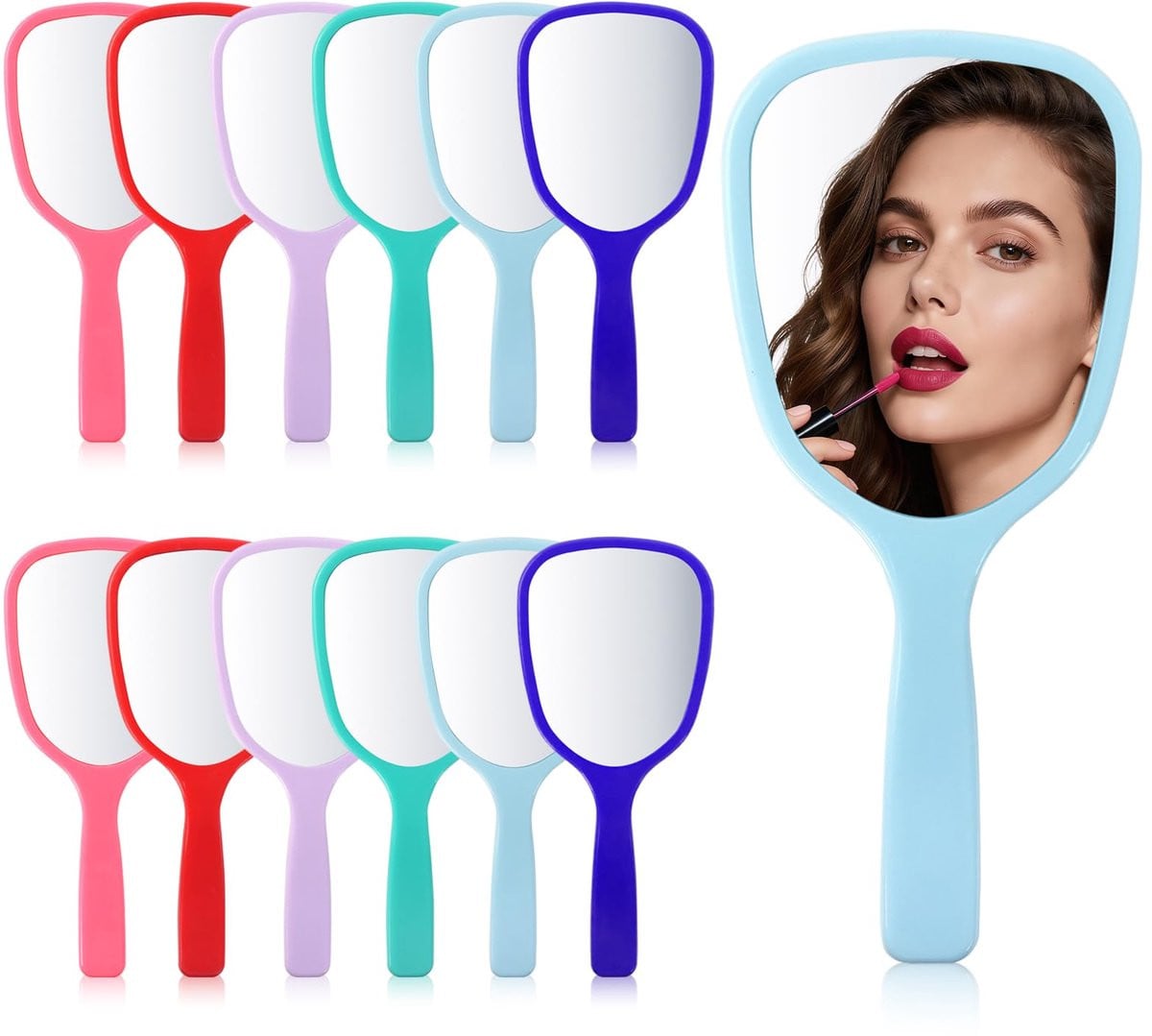 Handspiegel met handvat, draagbare cosmetische reisspiegel voor make-up