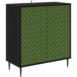 vidaXL Sideboard GELEEN Schwarz Eichen-Optik 69 x 33 x 76 cm