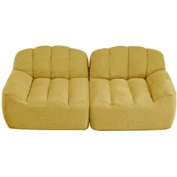 2-SITZER SOFA aus granuliertem Fleece, frameless in Muschelform ohne Montage