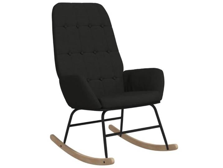 “Winter Sale TOP Chaise à bascule Noir - Chaise à bascule Noir Tissu PRO64707