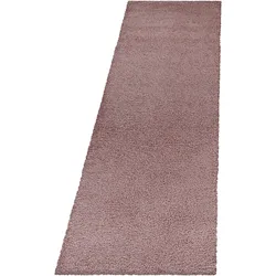 Hochflorteppich Shaggy Einfarbig Weich Flauschig Waschbar Strapazierfähig Schlafzimmer Läufer Rosa 80x250 cm – SPREE von Kadima Design