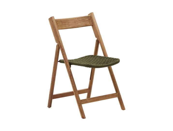 Massiver In-/Outdoor Klappstuhl „Dandaro“ Akazienholz Natural / Grün Kave Home