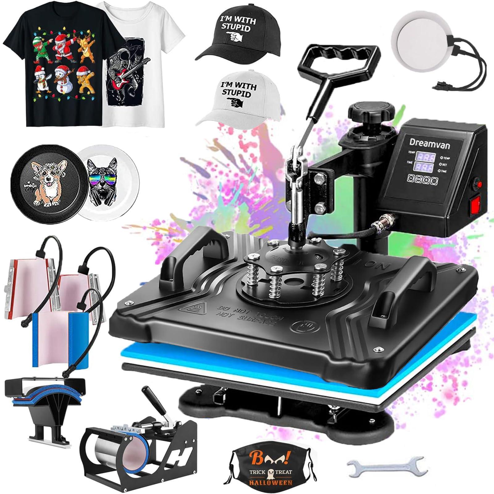 12x15 Zoll 8-in-1 Heißpresse, 900 W, für T-Shirts, Becher, Hüte, Teller