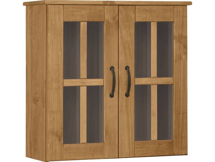 Hängeschrank HOME AFFAIRE Rodby , beige (natur gebeizt, gewachst), B:60cm H:60cm T:25cm, Massivholz, Schränke, Hängeschrank, FSC-zertifiziertes Massivholz, Griffe Metall, Breite 60cm, Höhe 60cm