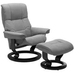 Stressless Sessel mit Hocker Mayfair Classic Leder Grau Batick Wild Dove L (Large)