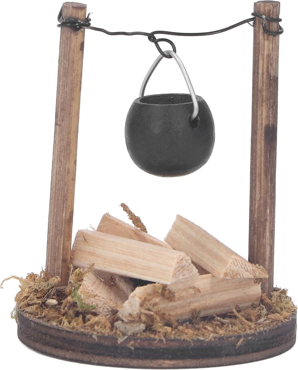 Gistuch Houten Miniatuur Open Haard en Fornuis Set voor Zelfbouw Poppenhuis