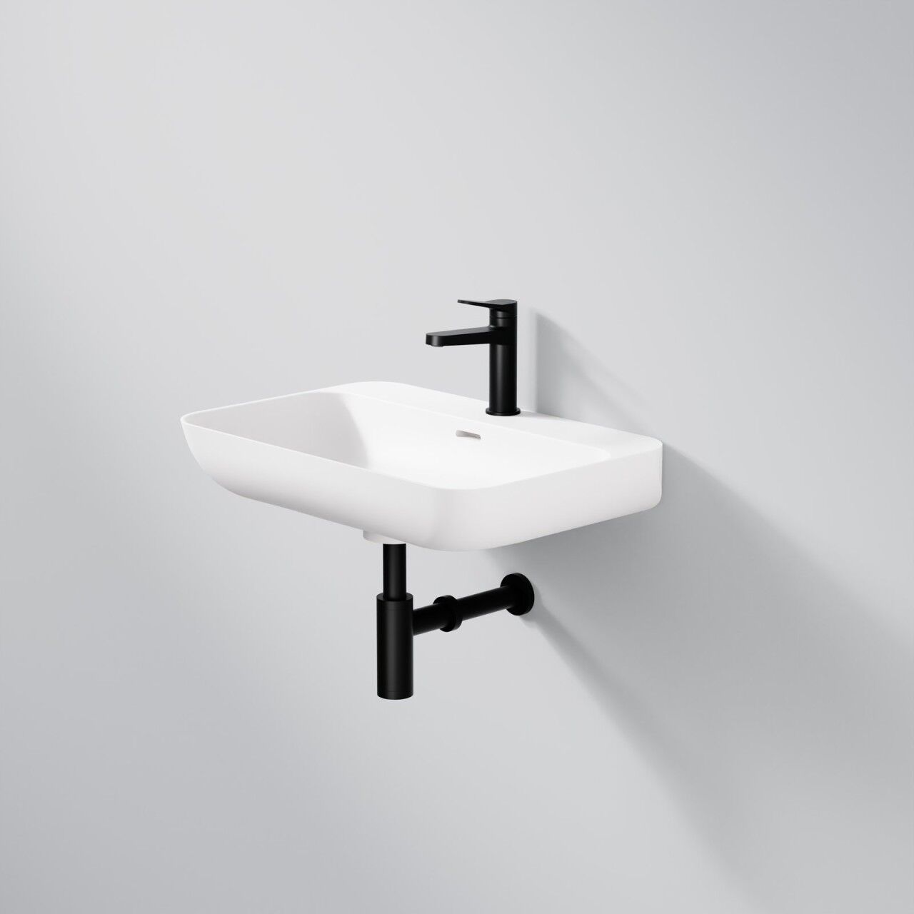 Steinberg Serie 449 Waschtisch Wandwaschtisch aus Mineo Stone, 449 7300 W 449 7300 W
