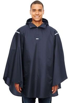 Team 365 TT71 Zone Protect Packable Poncho Coat in Sport Dark Navy Blue   Polyester