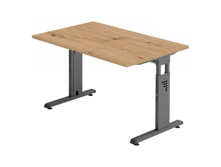 MEGA 12 G Schreibtisch 120 x 80 höhenverstellbar Asteiche/Graphit