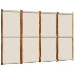 vidaXL 4-tlg. Paravent Hellgrau 280x180 cm