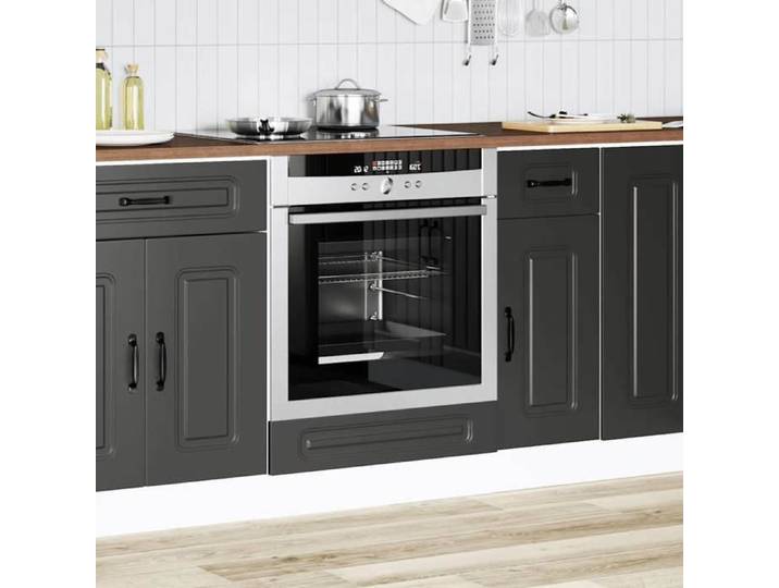 Noir Armoire à four - mango - Meuble pour four - Kalmar noir bois d'ingénierie FR1188