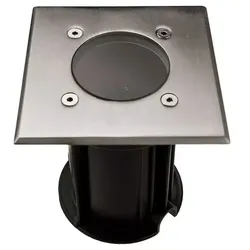 Bodeneinbaustrahler Aussen GU10 Terrassenboden Beleuchtung Bodeneinbauleuchte Außen, App-Steuerung dimmbar, Edelstahl stoßfest, Smart RGB LED 4,5W 290Lm, LxBxH 11x12 cm
