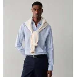 Hackett London für Herren. HM3010832 Hemd Trio Stripe blau (L), Lässig, Baumwolle, Klassisch, Langarm