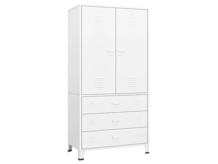 vidaXL Kleiderschrank Industrial Kleiderschrank Weiß 90x50x180 cm Metall (1-St)
