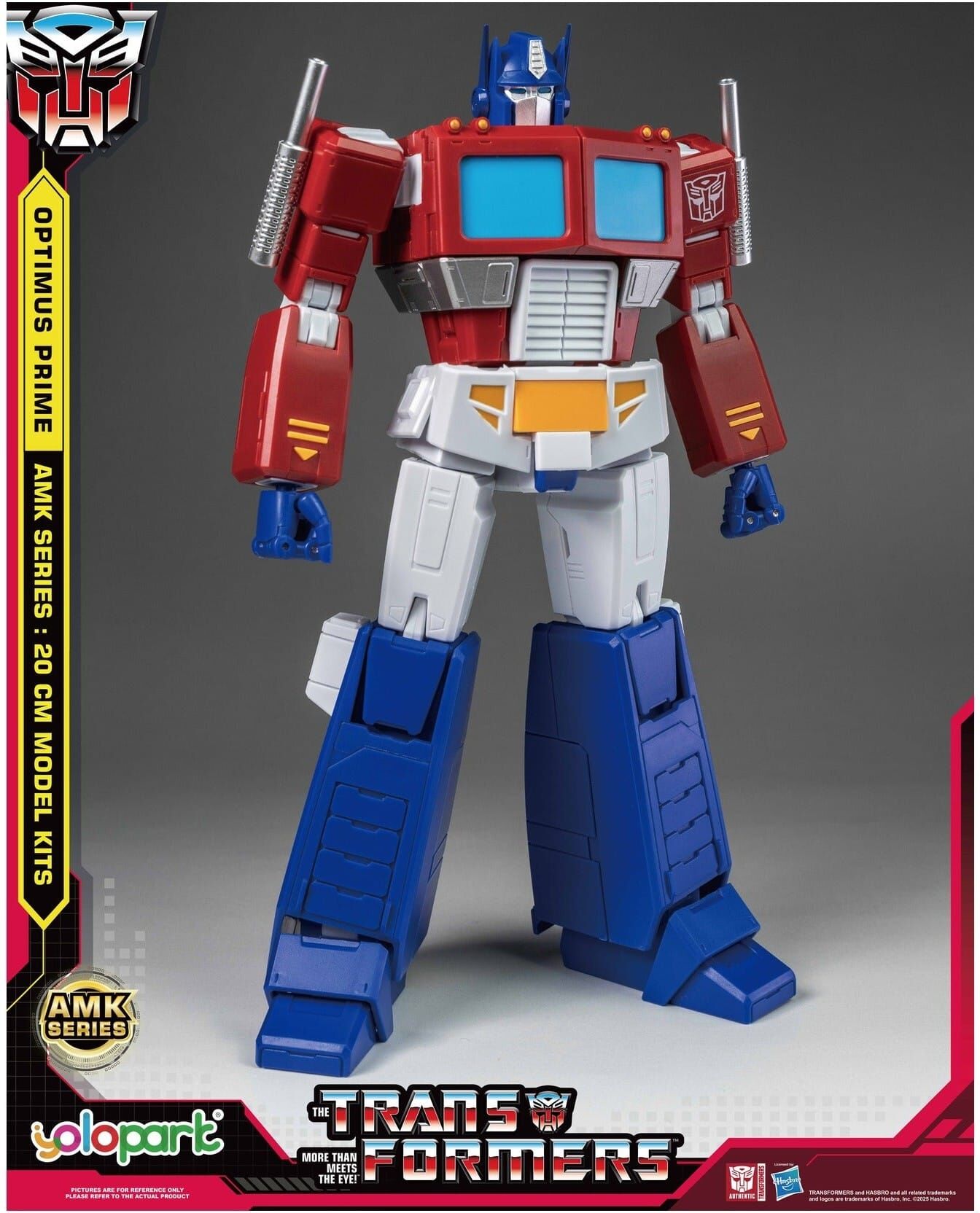 Yolopark Transformers Generation 1 AMK Series Optimus Prime 20cm Model Kit, Officially Licensed Collectible, 20cm Tall, Red, Blue, and Silver