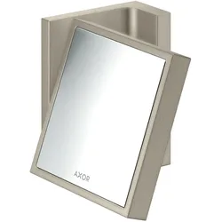 Hansgrohe AXOR Universal Rectangular Rasierspiegel Brushed Nickel, neigbar, 1,7-fach Vergrößerung, Wandmontage