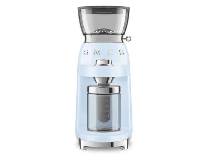 Smeg, Kaffeemühle CGF03PBEU, 15 Mahlgrade, 240-g-Kaffeebohnenbehälter, einstellbare Mahlmenge, mit Antistatik-System, 150 W, Hellblau