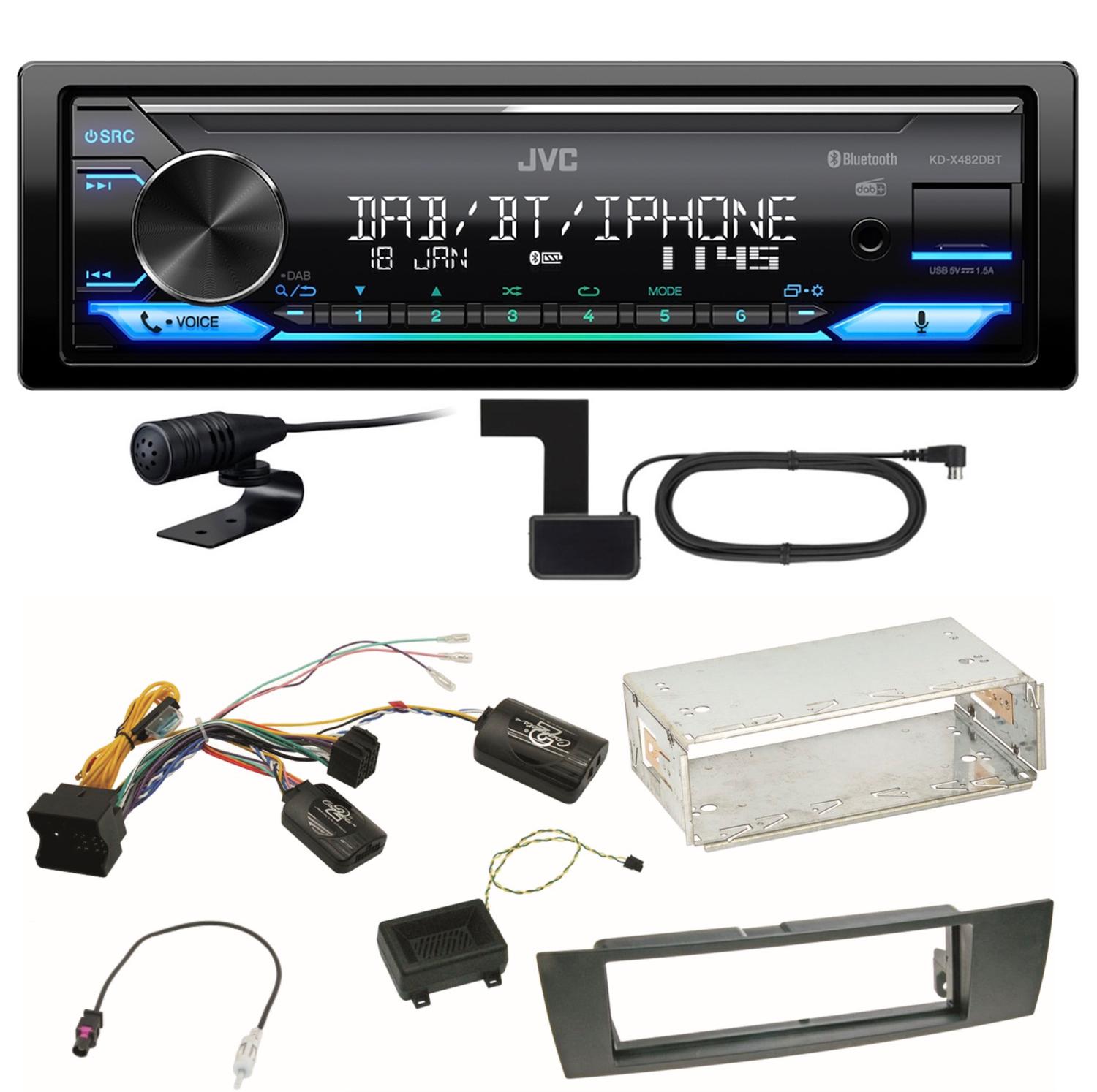 JVC KD-X482DBT Bluetooth Digitalradio Einbauset für BMW E87 E81 E82 X1 E84