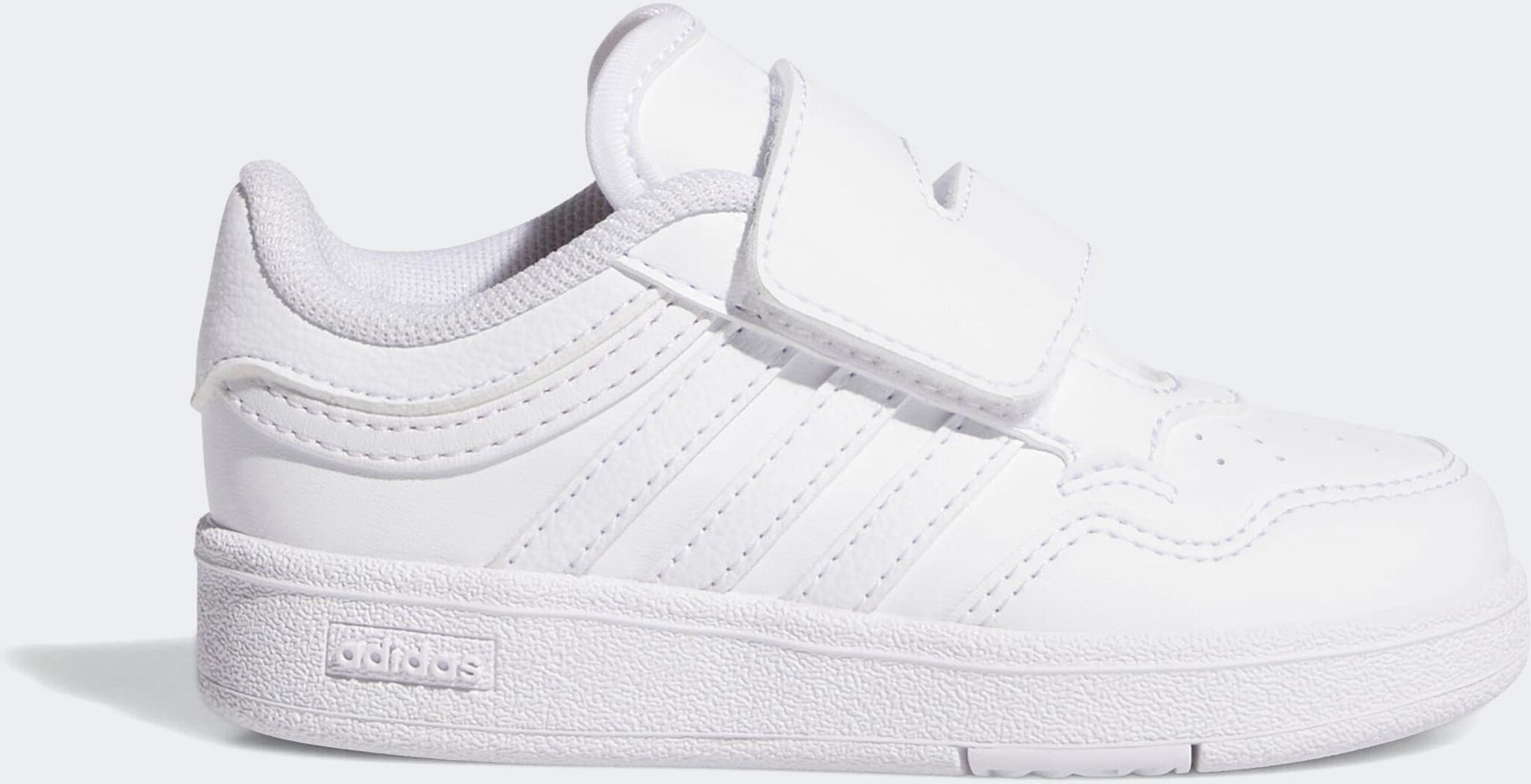 Klettschuh ADIDAS SPORTSWEAR "HOOPS 4.0 KIDS", Mädchen, Gr. 23, weiß (cloud weiß, cloud weiß, cloud weiß), Synthetik, Schuhe Klettschuh, für Kinder