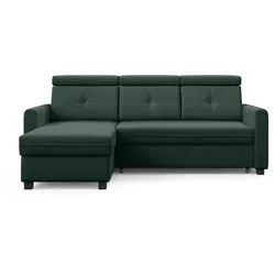 ECKSCHLAFSOFA Milano, Dunkelgrün, links