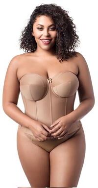 Plus Size Women's Make it Smooth Strapless Longline 6421 by Elila in Mocha (Size 48 D)