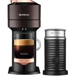 Nespresso VERTUO Next Premium Rich Brown + Aeroccino 3 schwarz Vertuo Kaffeemaschine