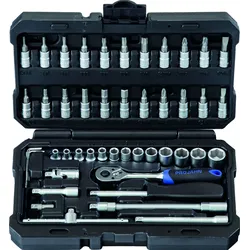 Projahn 1/4" Steckschlüssel Satz 46tlg proficraft, 72 Zahn Knarre