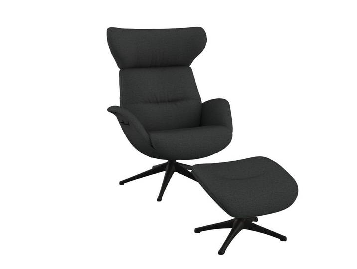 FLEXLUX Relaxsessel Fernsehsessel More, ergonomisch, drehbar, robuster Fuß, Scandi, Premium Komfort, Rücken- & Kopfteilverstellung, drehbar, Fuß schwarz