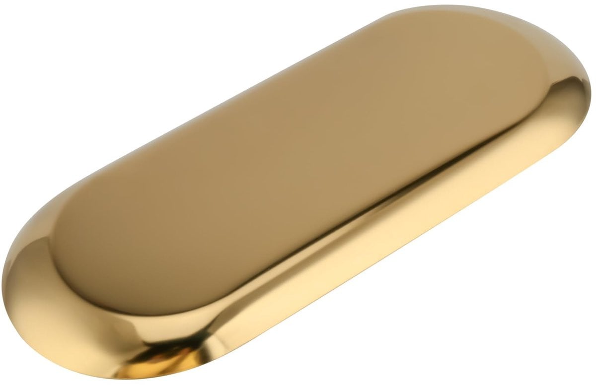 Merkloze ovale gouden spiegeltray van RVS voor makeup en sieraden