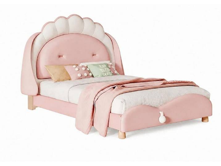 Xlmoebel Kinderbett Rosa Kinderbett aus Holz für Mädchen im modernen Design, Made in Europa