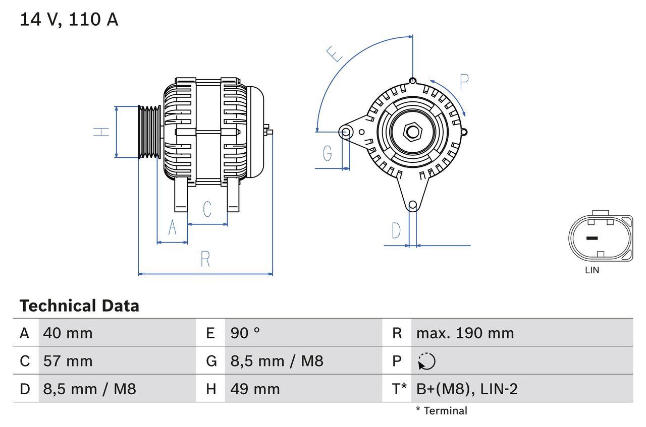 0 986 083 910 BOSCH generátor x