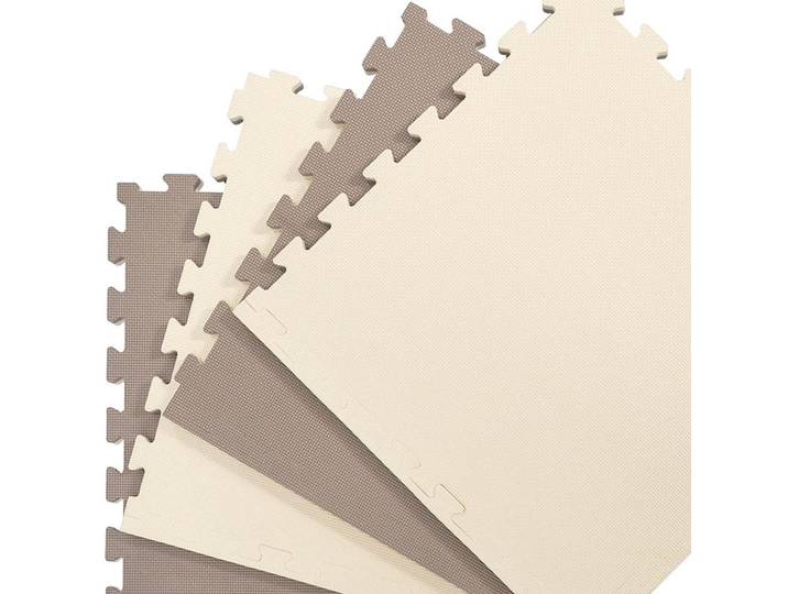 eyepower Kampfsportmatte - 4er Set - 63/63/2 cm - Beige/Braun, Kunststoff, Quadratisch, 63x63 cm, pflegeleicht, Teppiche und Böden, Bodenbeläge, Bodenzubehör, Bodenschutzmatten
